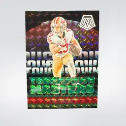 Christian McCaffrey 2024 Mosaic Touchdown Masters Green Mosaic Prizm