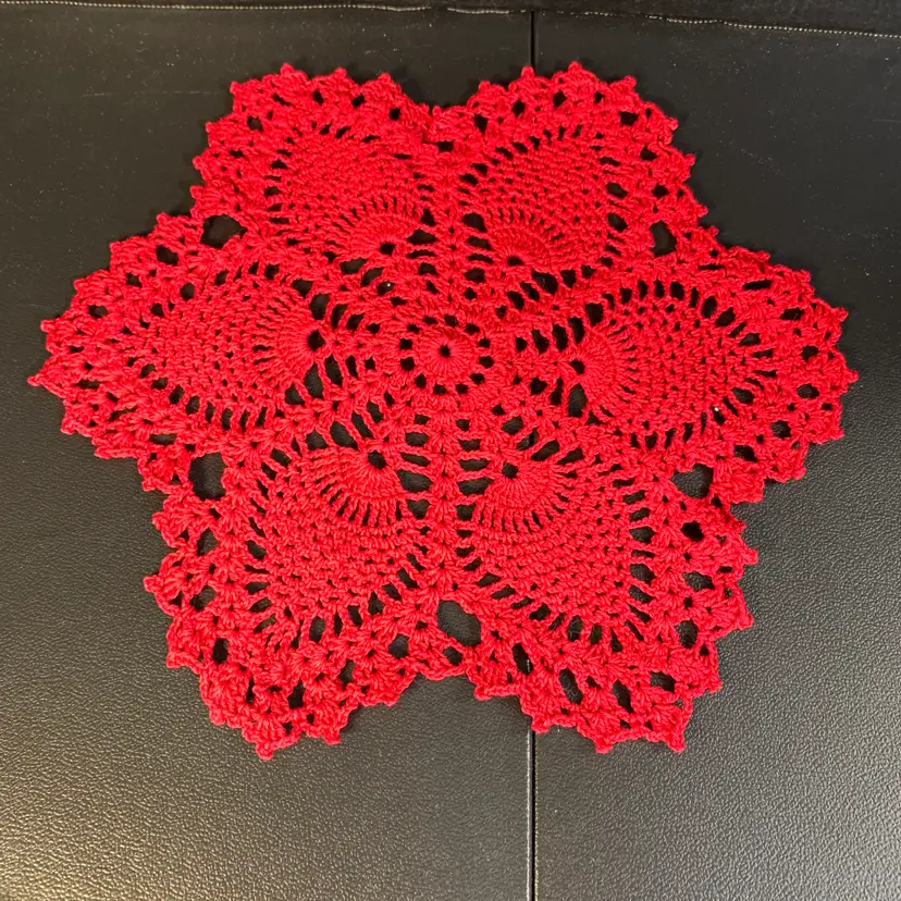 Red Pineapple Design Doily