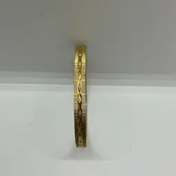 Vintage Marshall Fields Gold Tone Decorated Bangle Bracelet