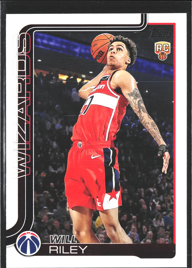 Will Riley 2025 Topps Rookie Basketball Card WIZARDS
