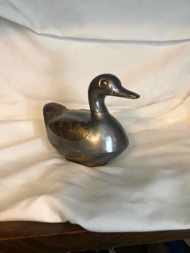 Pewter Duck Trinket Box