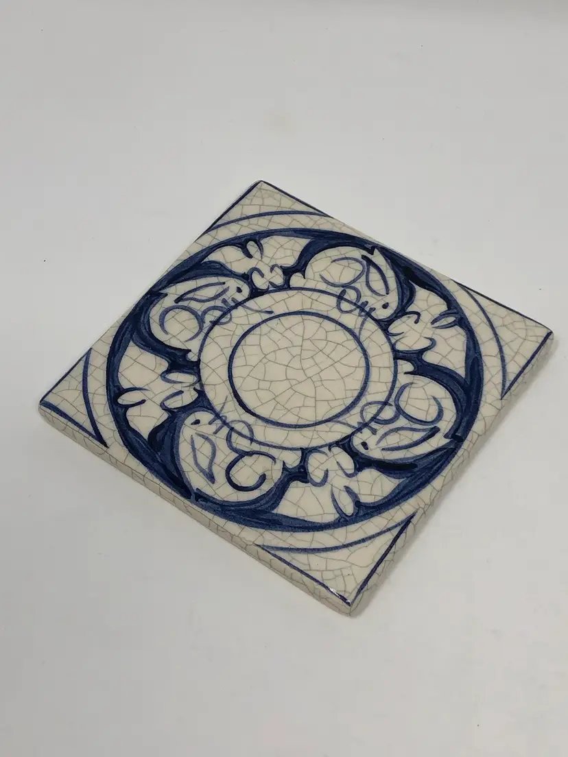 Potting Shed Bunny Tile Coaster Signed and Dated 1993