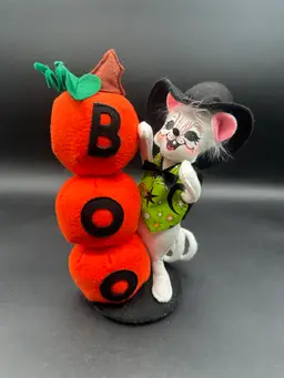 **SPOOKY SPECIAL!!**Annalee Boo Pumpkin Stack Mouse Plush Collectible 9.5”T 5”W