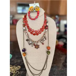 #41 And A1- Red Flower Jewelry Lot