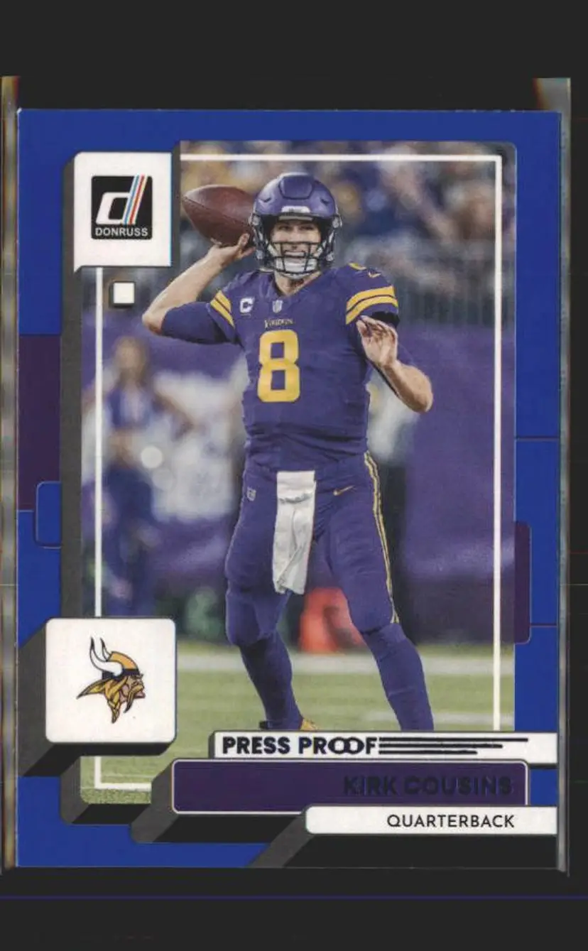 2022 Donruss #106 Kirk Cousins Blue Press Proof - (139) - Minnesota Vikings