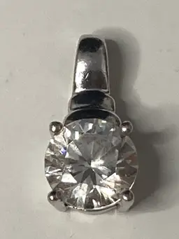Sterling Silver CZ Stone Pendant!Stamped and Tested! Just over 1\2"!