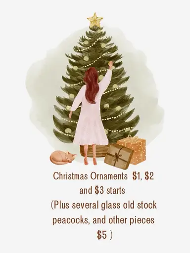 Christmas Ornaments $1,$2,$3 And Up 