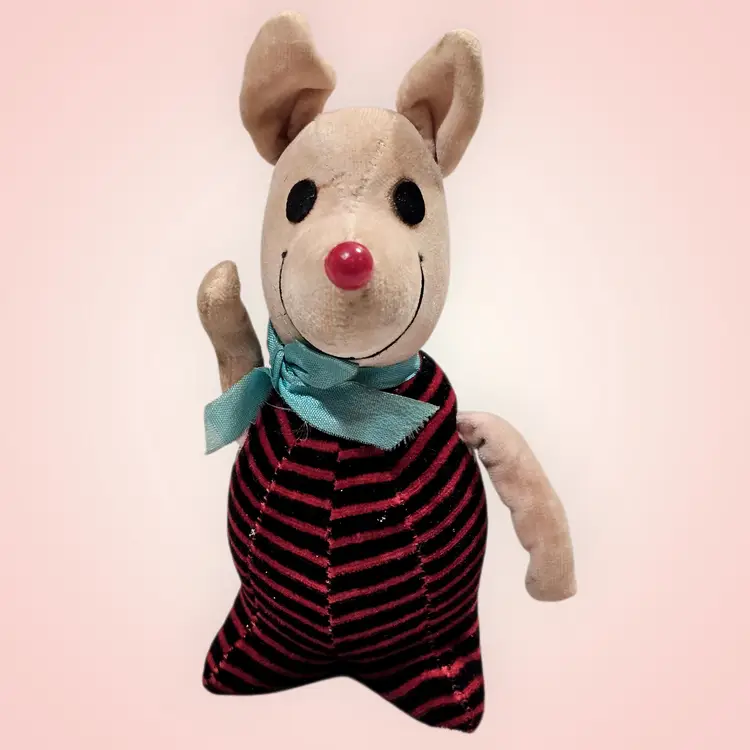 1960's Disney Winnie The Pooh Piglet Sawdust Stuffed Animal Plush Sears AS IS