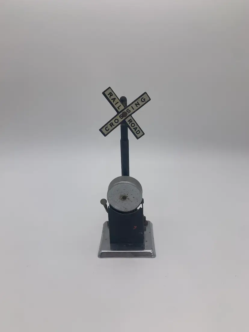Vtg.  Metal Railroad Crossing Electrical Unit Train Set Accessory With Bell USA
