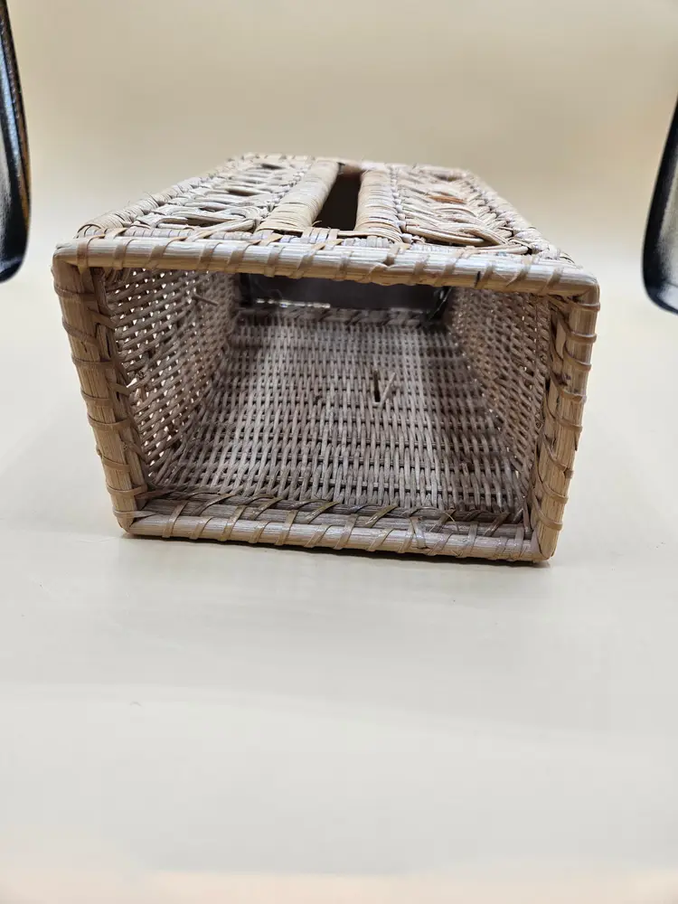 Boho Wicker Rectangle Tissue Box Holder 10"x 5.5", Small Hole