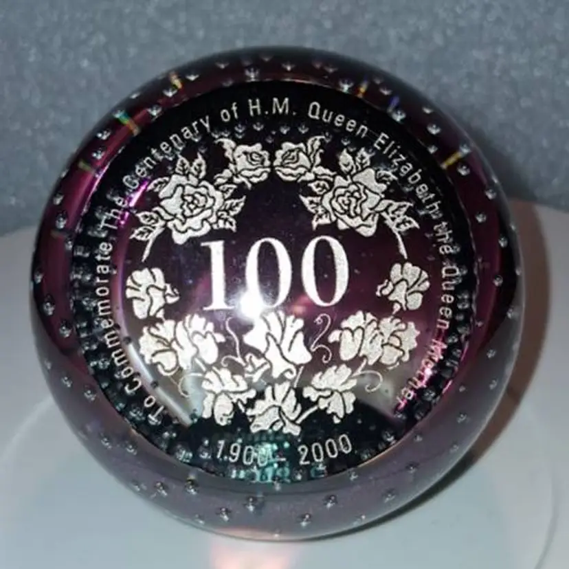 Caithness Scotland, Colin Terris, LE Paperweight "To Commemorate The Centenary of H.M. Queen Elizabeth the Queen Mother"