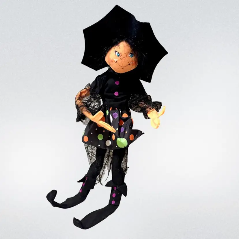 Annalee 14” Spooky Dot Witch Polka Dots 2014