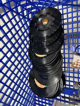 Unsearched Stack Of 66 Vinyl Single 45s