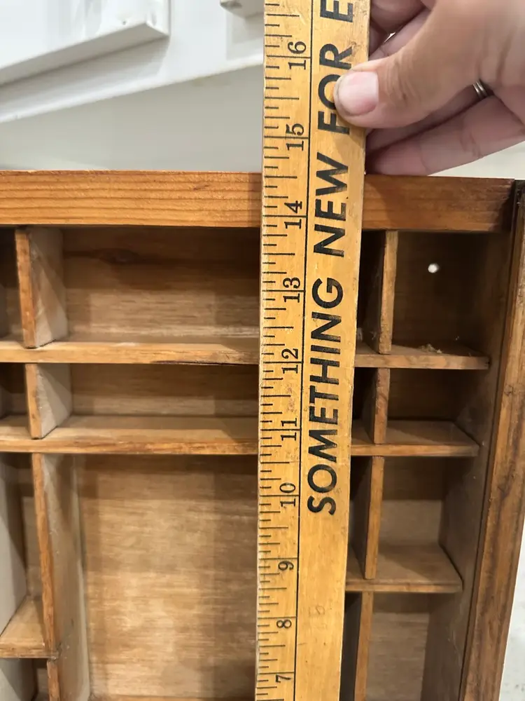 Vintage Wooden Printer's Tray Shadow Box Display Shelf Multiple Sections