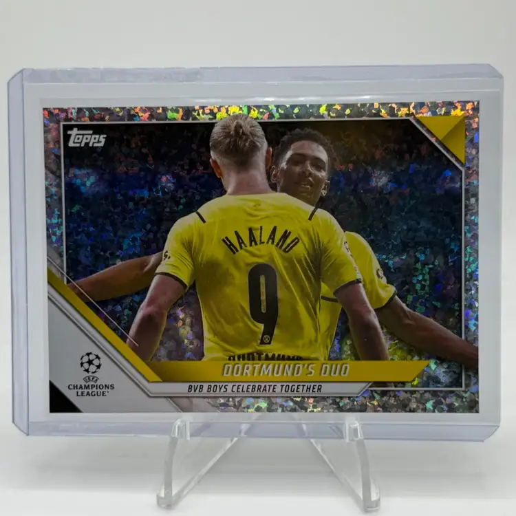 Erling Haaland 2021-2022 Topps UEFA Champions League Speckle Foil Dynamic Duo Borussia Dortmund