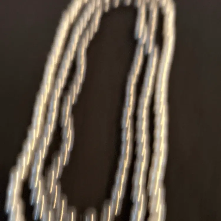 30” RMN Silver And Pewter Colored Continuous  Strand Of Fashion Beads