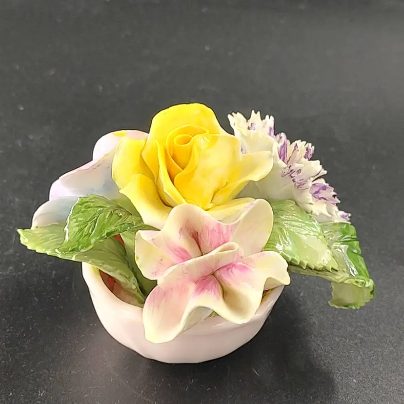 Vtg Royal Adderlay Bone China Floral Bouquet Figurine