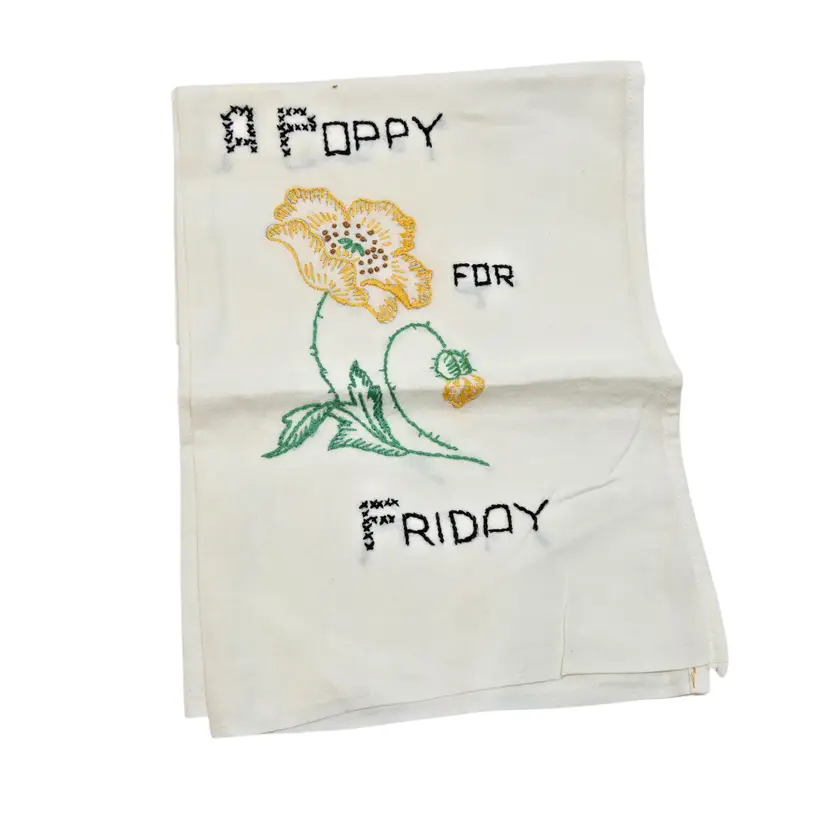 Vtg Embroidered Flour Sack Cloth Towel