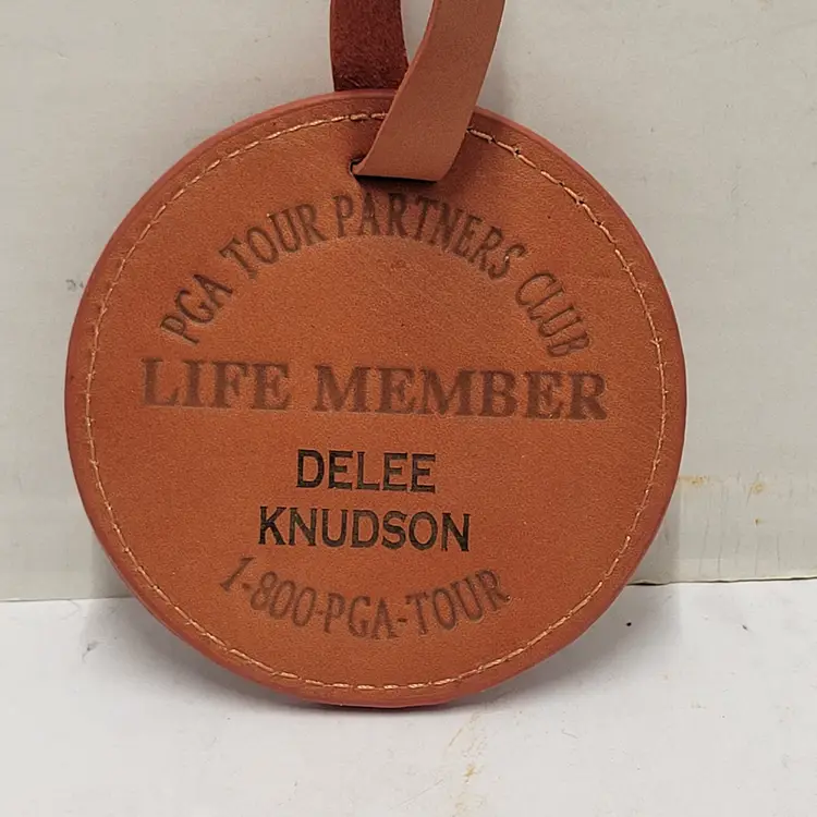 PGA Tour Partners Club Life Member Leather Luggage Tag Delee Knudson