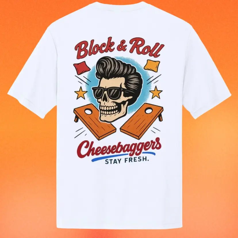 Block & Roll Cheesebaggers™ Cornhole Tee