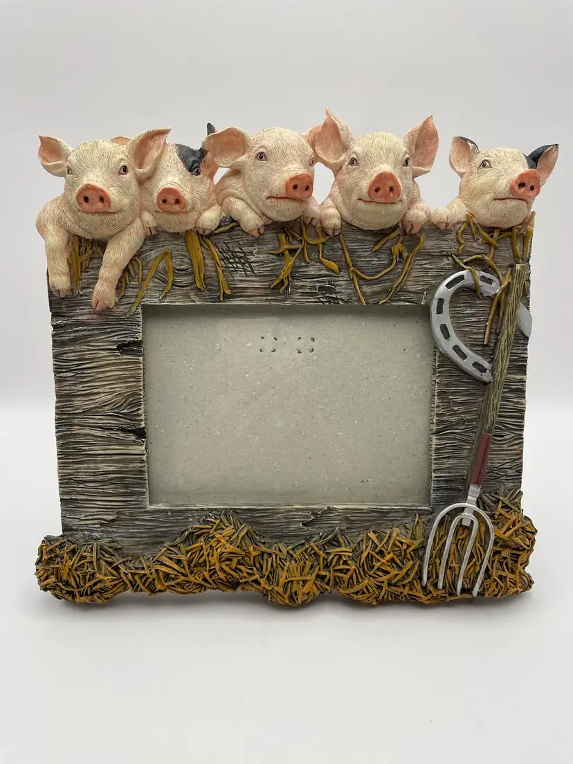 Picture/Photo, 4 x 6 Frame, Resin, 3D PIGS, Farmhouse, Farm Decor