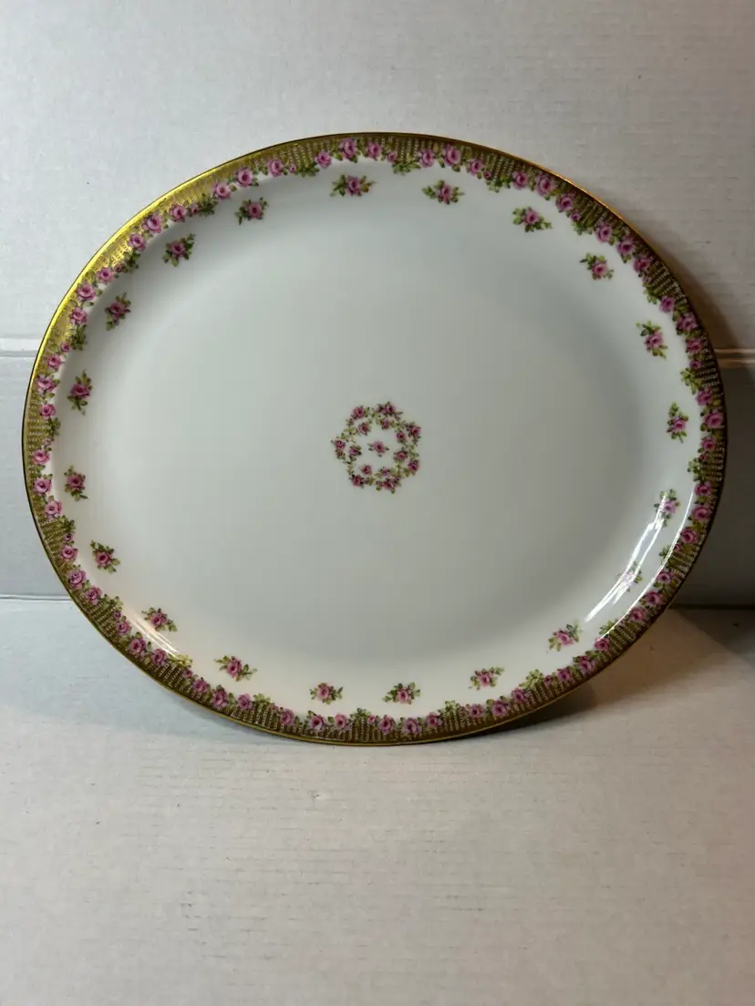Vintage Theodore Haviland Limoges France Floral Oval Serving Platter