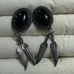 Onyx Native Earrings Sterling
