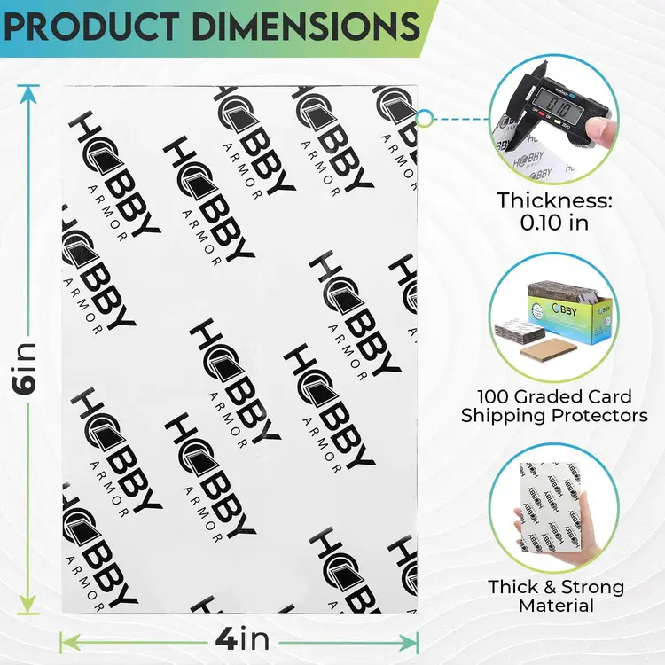 Hobby Armor Graded Card Shipping Protectors 4" x 6" + Slab Storage Box 100 Pack