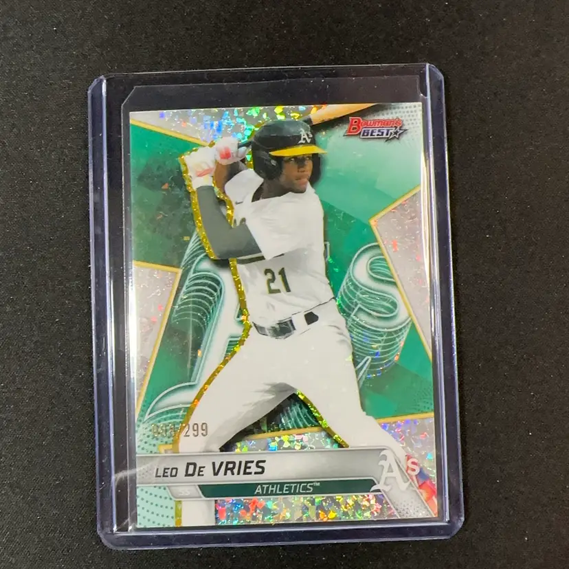 Leo De Vries 2025 Bowman’s Best Mini Diamond Refractor /299 Athletics