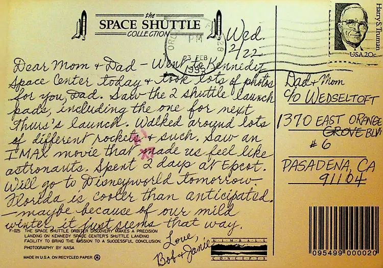 Space Shuttle Orbiter Discovery Postcard