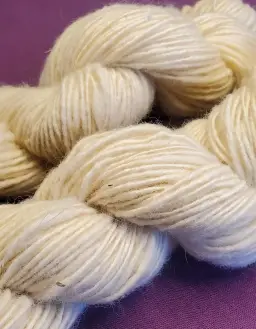 Jacob Sheep wool yarn - Natural Creamy White - Singles - Hand spun by me- Light Weight
