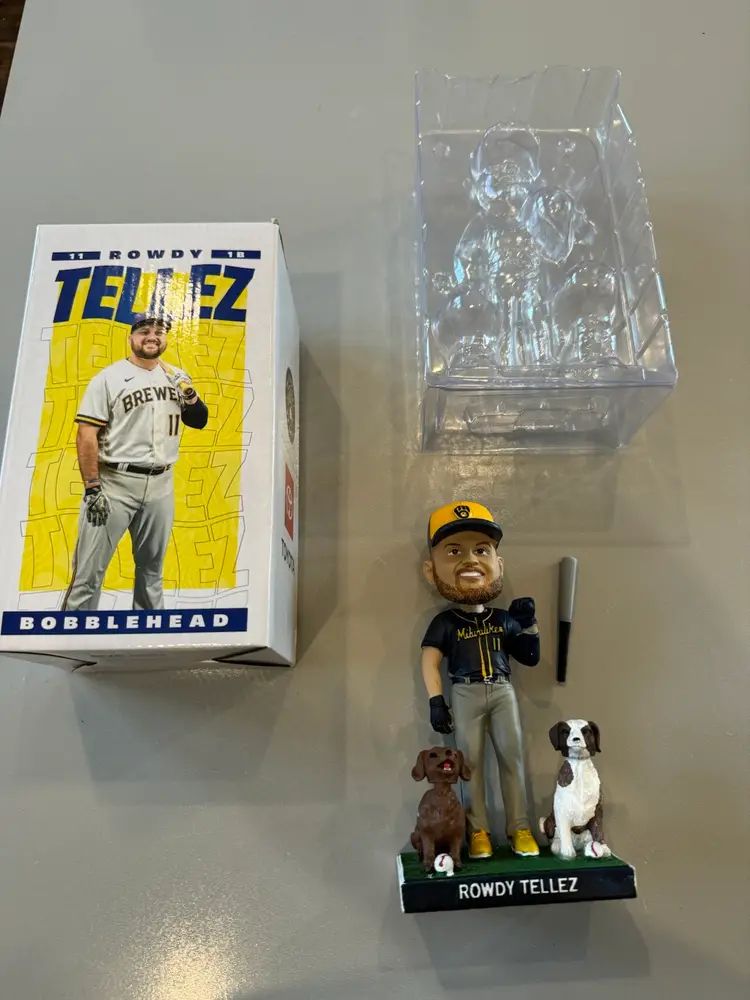 Major League Baseball Milwaukee Brewers Rowdy Tellez #11 Bobblehead Figurine.