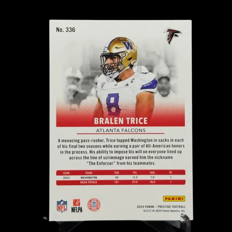 Bralen Trice 2024 Panini Prestige #336 Red Xtra Points  /999 Falcons