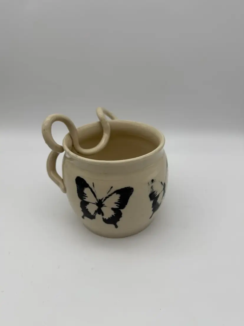Weirdo Pottery Vase - Butterflies - Signed