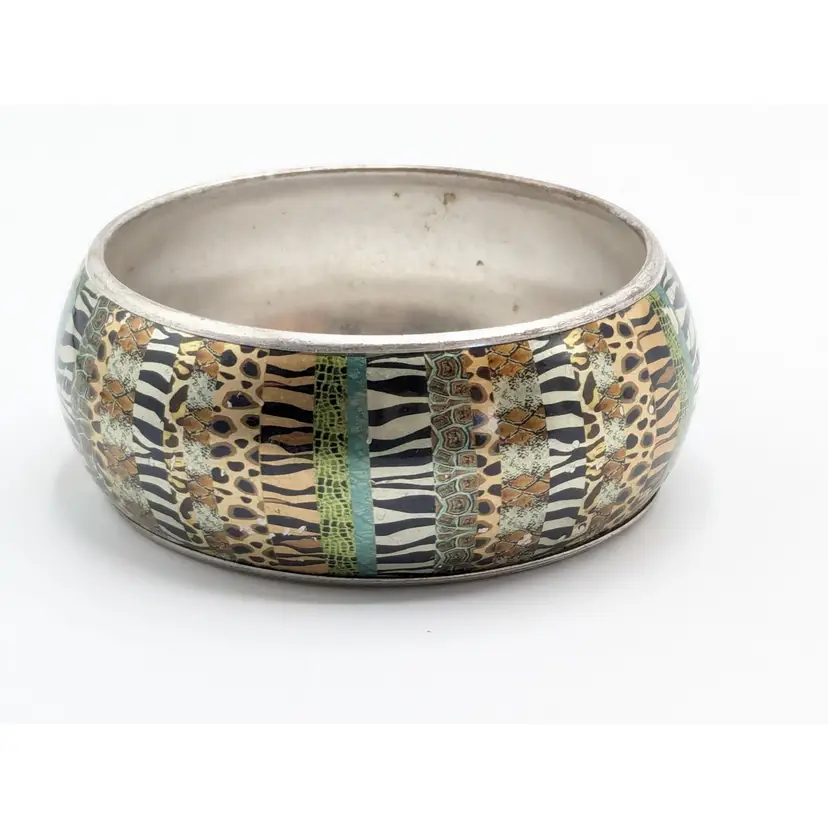 All the Animal Prints Bangle Bracelet Silver Tone