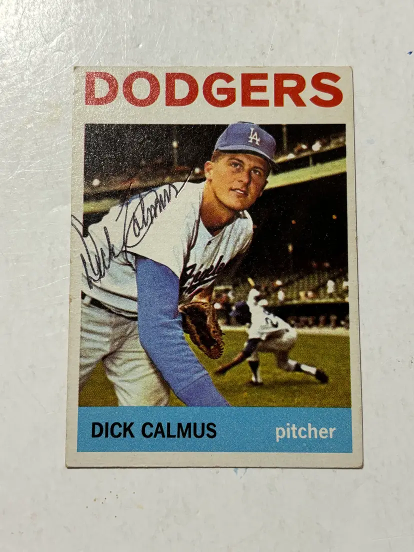 1964 Topps # 231 Dick Calmus Los Angeles Dodgers Vintage Signed