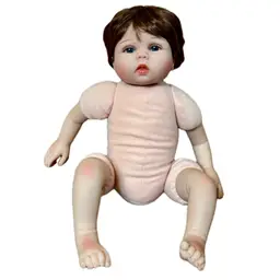 Yesteria Reborn Baby Doll Brown Hair Blue Eyes Lifelike Realistic Weighted Toy