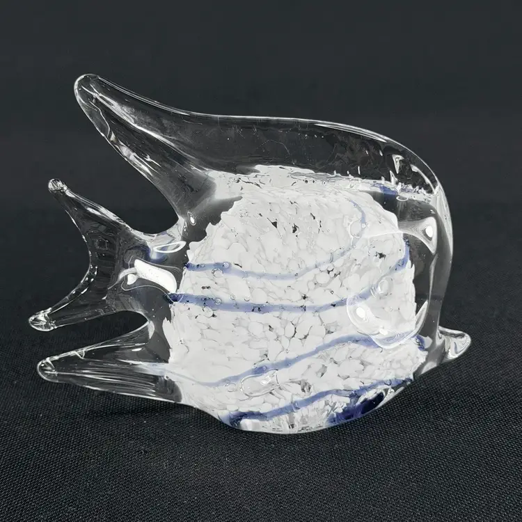 Blue And White Tropical Fish Paperweight