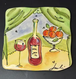 Julia Junkin' Red Wine Trivet Wall Art