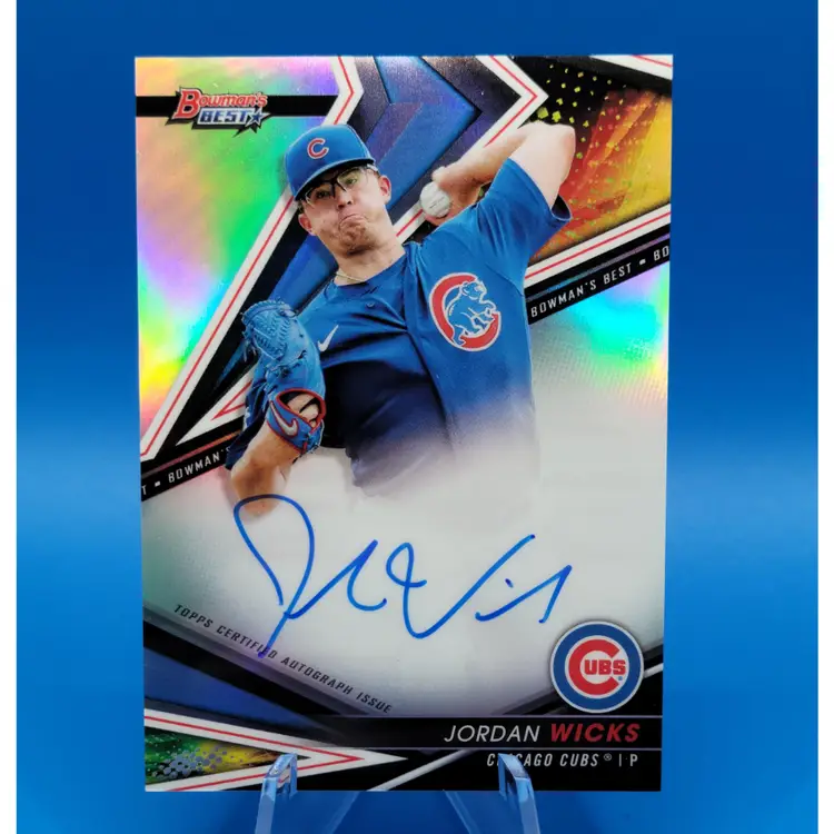 Jordan Wicks 2022 Bowman's Best Refractor Auto Chicago Cubs