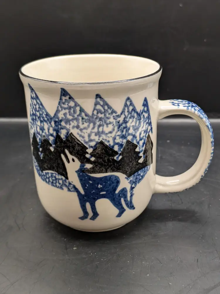 "Wolf" Pattern Folk Craft By Tienshan Coffee Mug