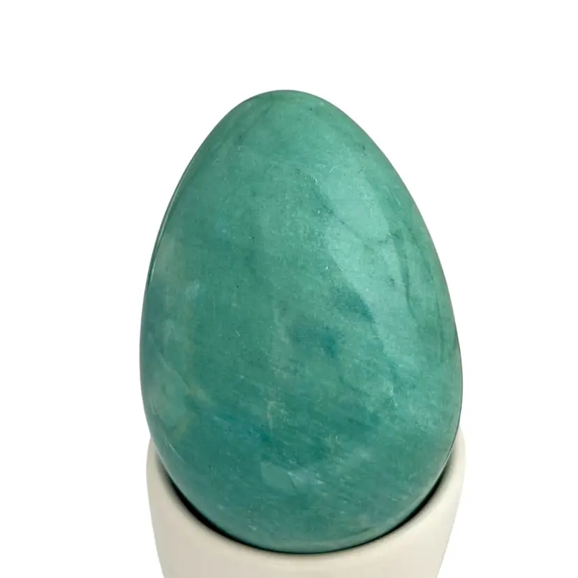 Aqua/Turquoise Egg Figurine/Shelf Art Polished Stone Decorative Easter
