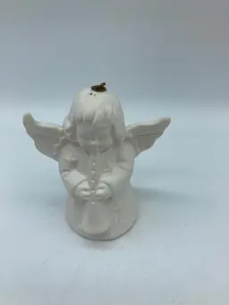1976 Goebel W Germany White Bisque Porcelain Angel Bell Ornament