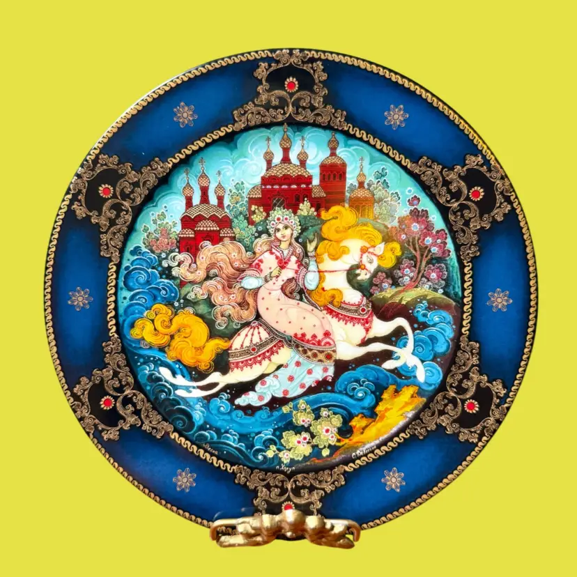 '92 Vintage BYLINY Russian Porcelain Decorative Plate - SPRINGTIME REJOICE