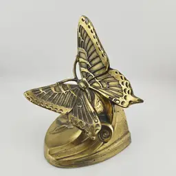 Vintage Cast Metal Brass Butterfly Single Bookend 5.5'