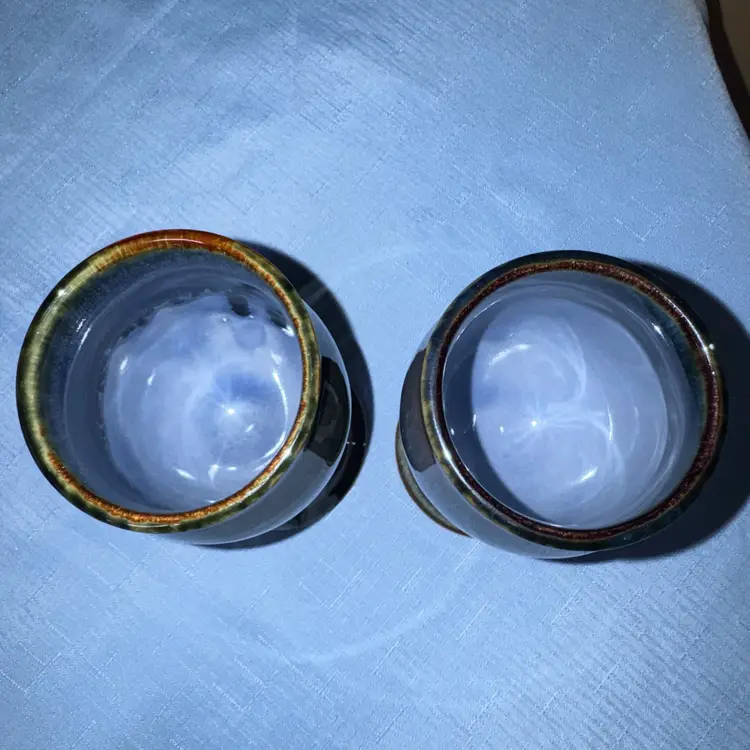 Bill Campbell pottery wine goblets set of two