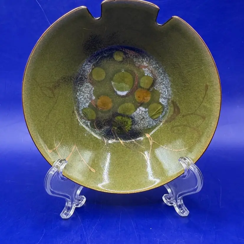 Sasha Brastoff Enamel On Metal Grape Design Ashtray. Signed