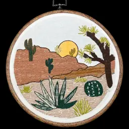 Embroidered Desert Scene In Hoop