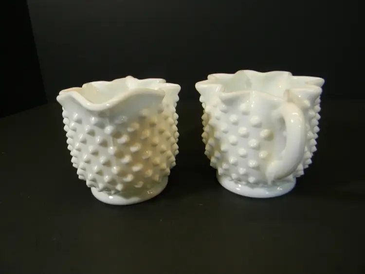 Fenton Milk Glass Sugar and Creamer Set