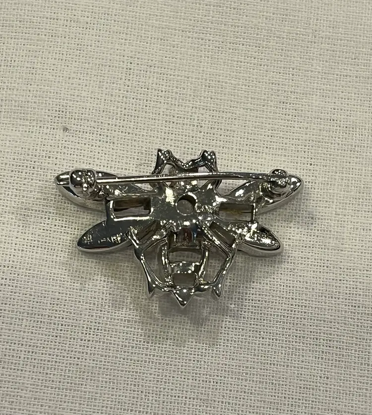1948 Trifari Alfred Philippe QUEEN BEE Crystal Rhodium Plate Brooch / Pin